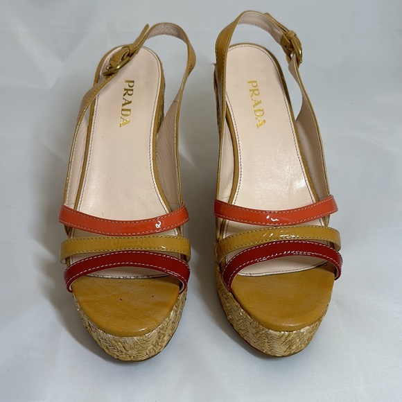 Prada Patent Leather Chunky Heel Size 38.5 - Picture 2 of 8